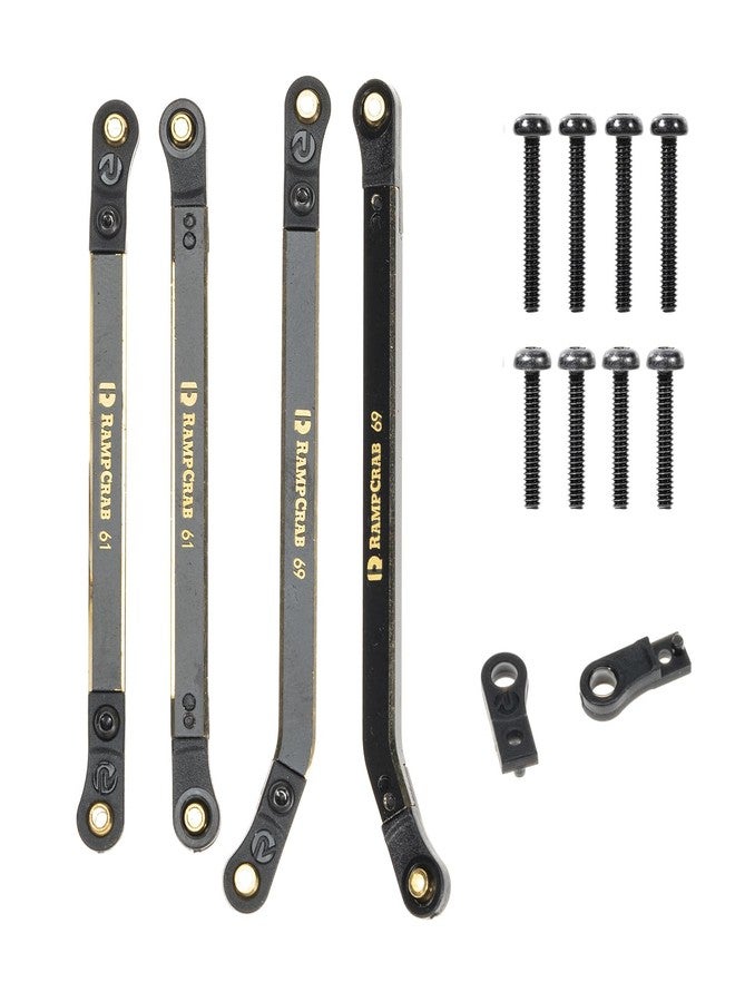 RampCrab High Clearance 4 Links Set for SCX24 Deadbolt, Brass Links Set, ONLY Rear, 4Pcs, Black - Image 1